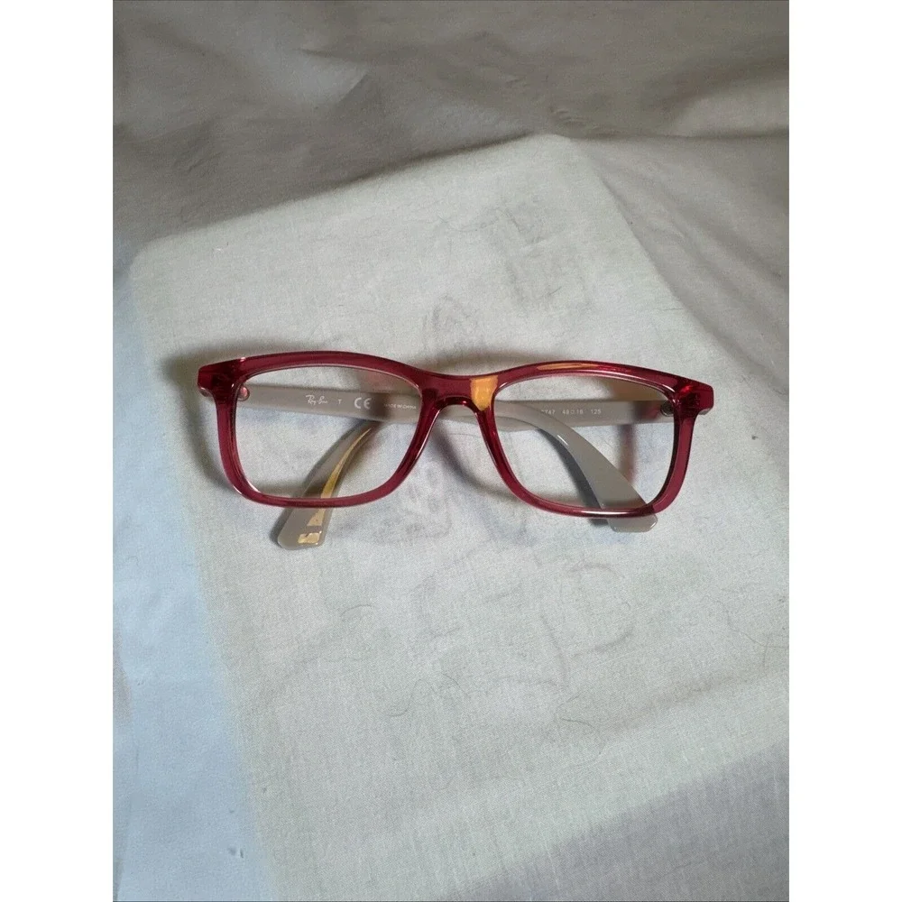 RAY-BAN JR RB1562 3747 Burgundy Crystal/Beige Eyeglasses‎ Frame 48-16-125